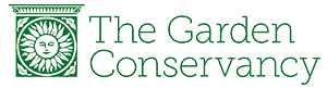 The Garden Conservancy logo featuring an illustration of a sun in a statuesque setting.